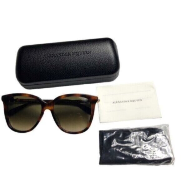 NWT Alexander McQueen Classic Tortoise Shell Square Modern Chic Sunglasses - Picture 12 of 12